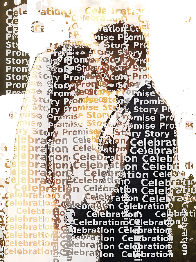 Wedding Typography Portrait — Custom Couple Word Art Keepsake