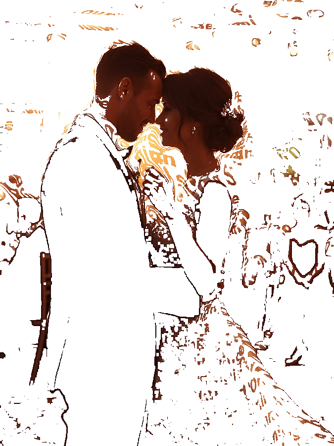 Wedding Typography Portrait — Custom Couple Word Art Keepsake