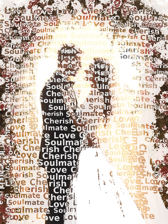 Wedding Typography Portrait — Custom Couple Word Art Keepsake