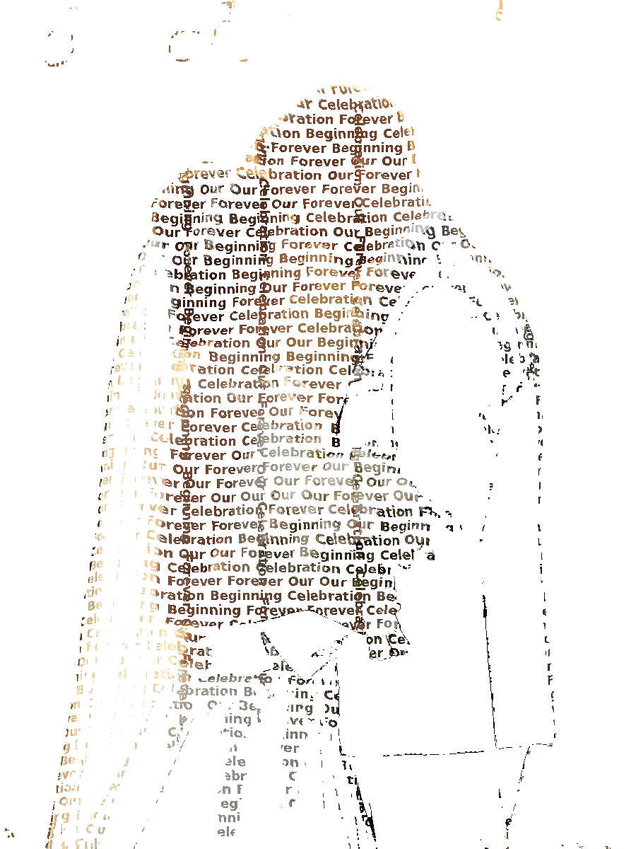 Wedding Typography Portrait — Custom Couple Word Art Keepsake