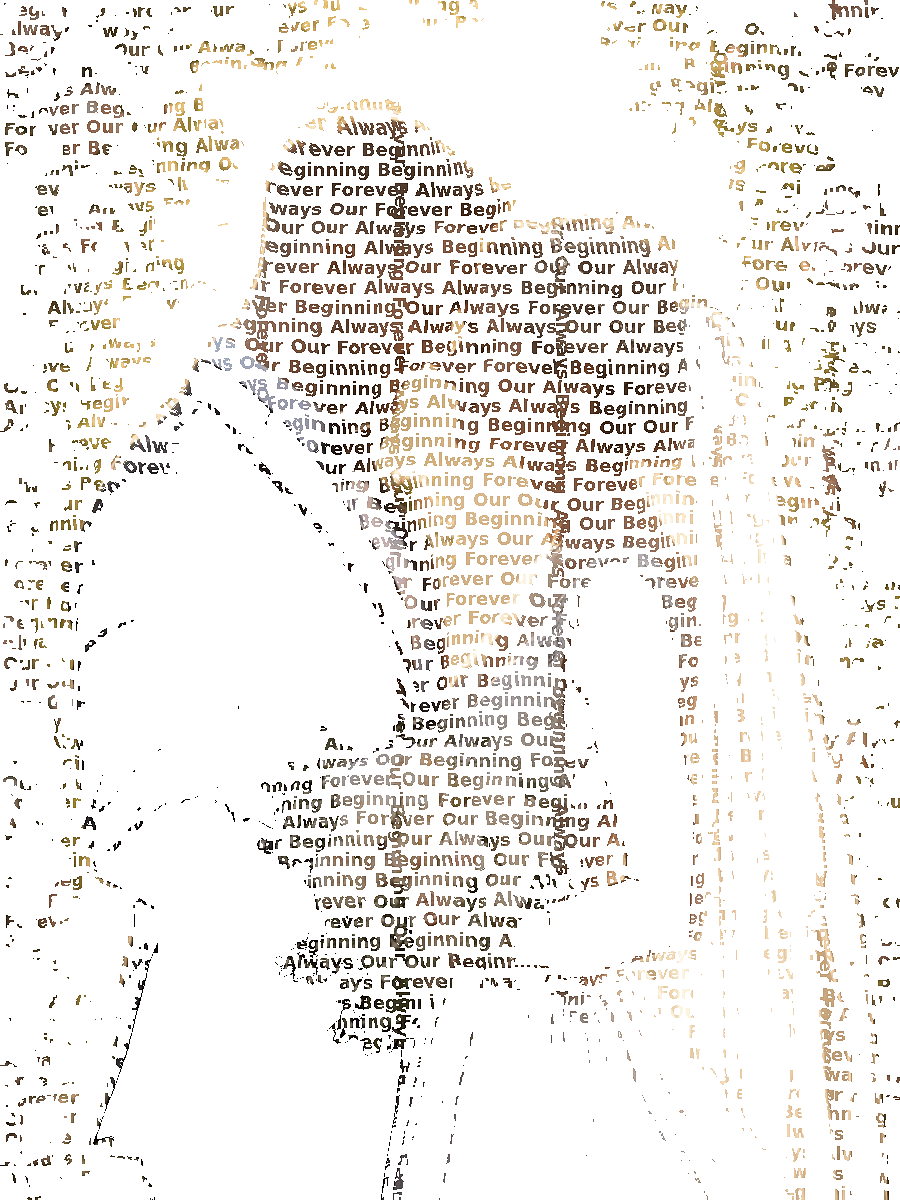 Wedding Typography Portrait — Custom Couple Word Art Keepsake