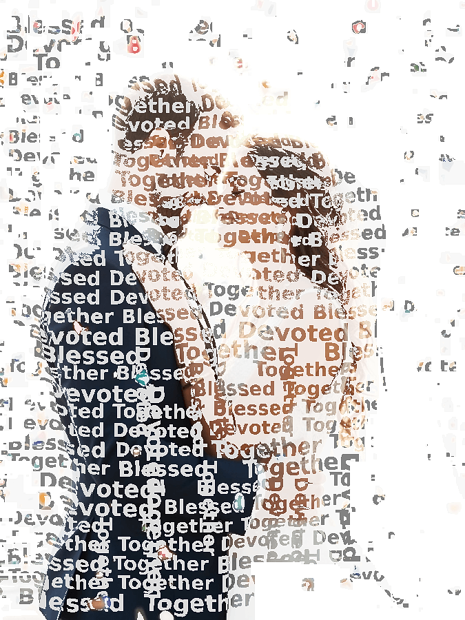 Wedding Typography Portrait — Custom Couple Word Art Keepsake