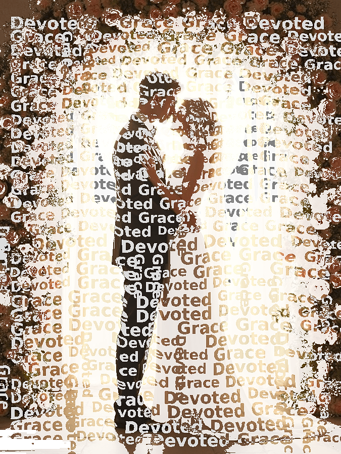 Wedding Typography Portrait — Custom Couple Word Art Keepsake