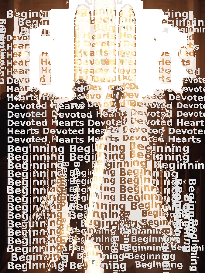 Wedding Typography Portrait — Custom Couple Word Art Keepsake