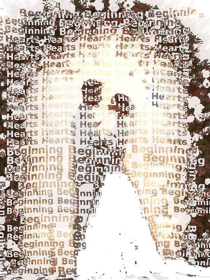 Wedding Typography Portrait — Custom Couple Word Art Keepsake