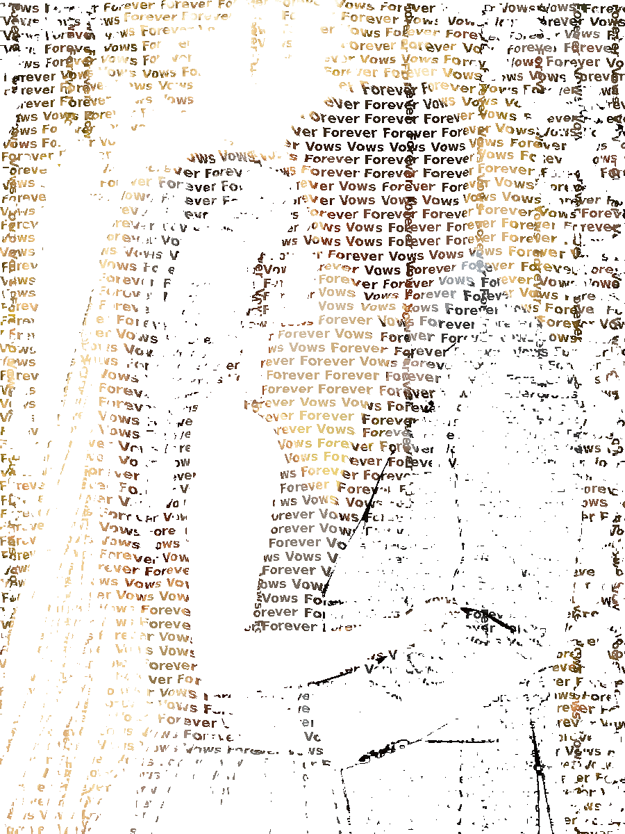 Wedding Typography Portrait — Custom Couple Word Art Keepsake