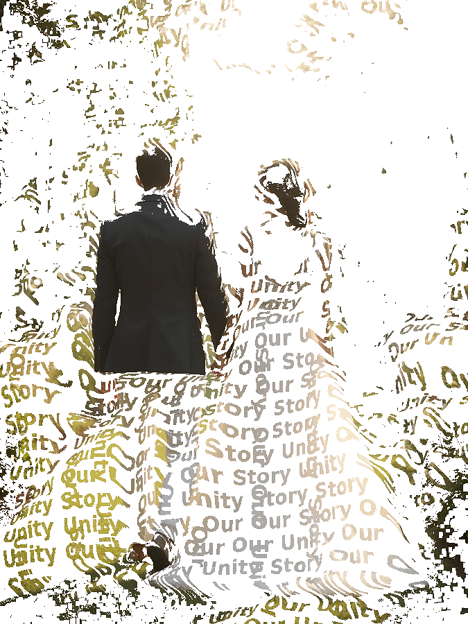 Wedding Typography Portrait — Custom Couple Word Art Keepsake