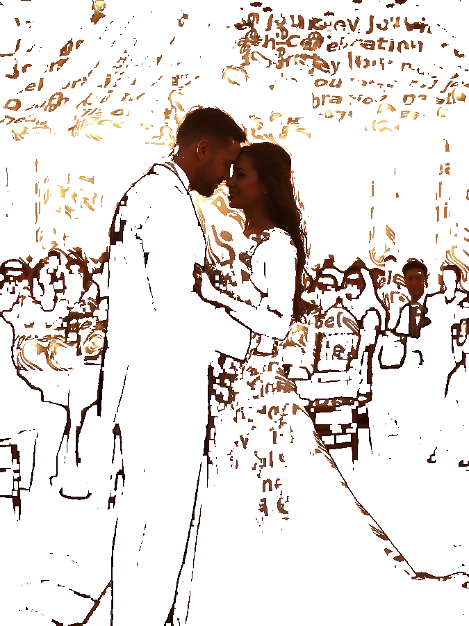 Wedding Typography Portrait — Custom Couple Word Art Keepsake