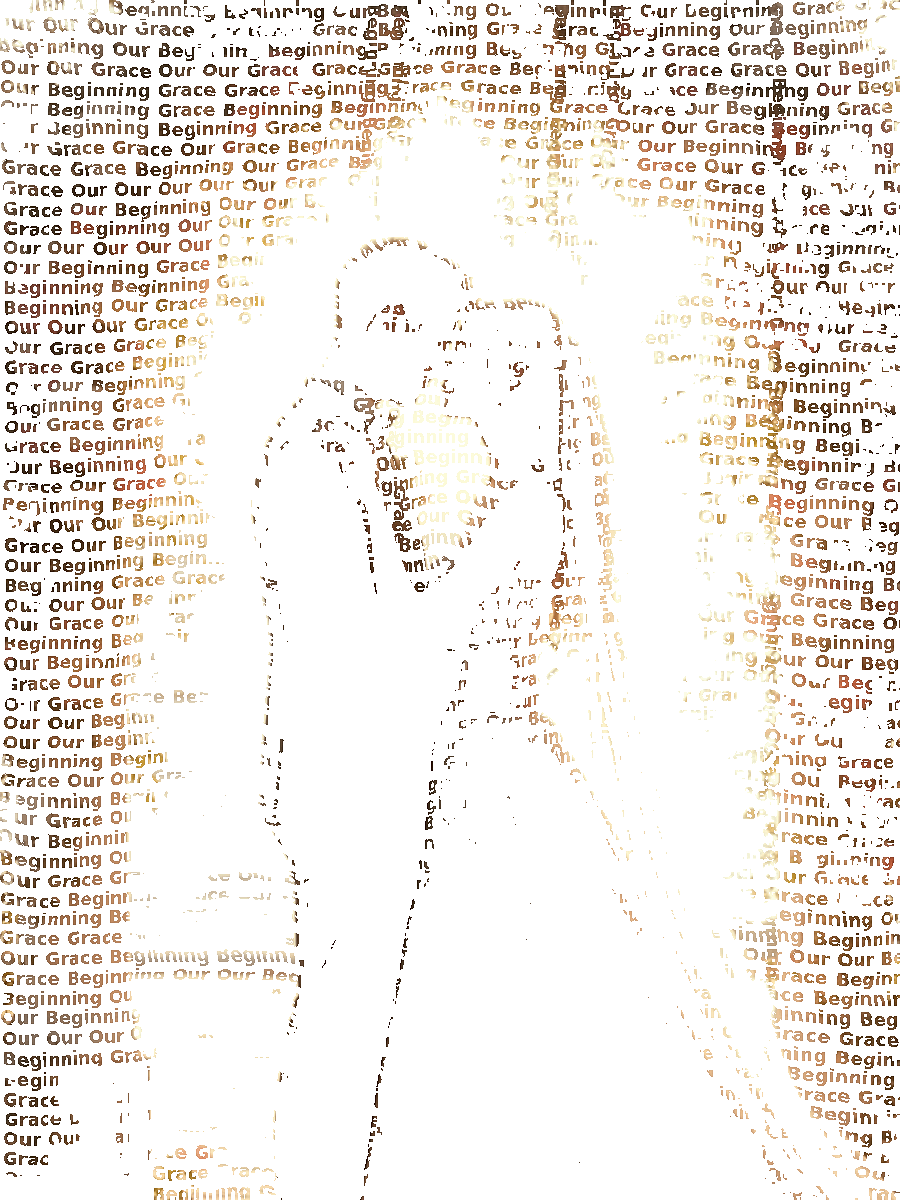 Wedding Typography Portrait — Custom Couple Word Art Keepsake