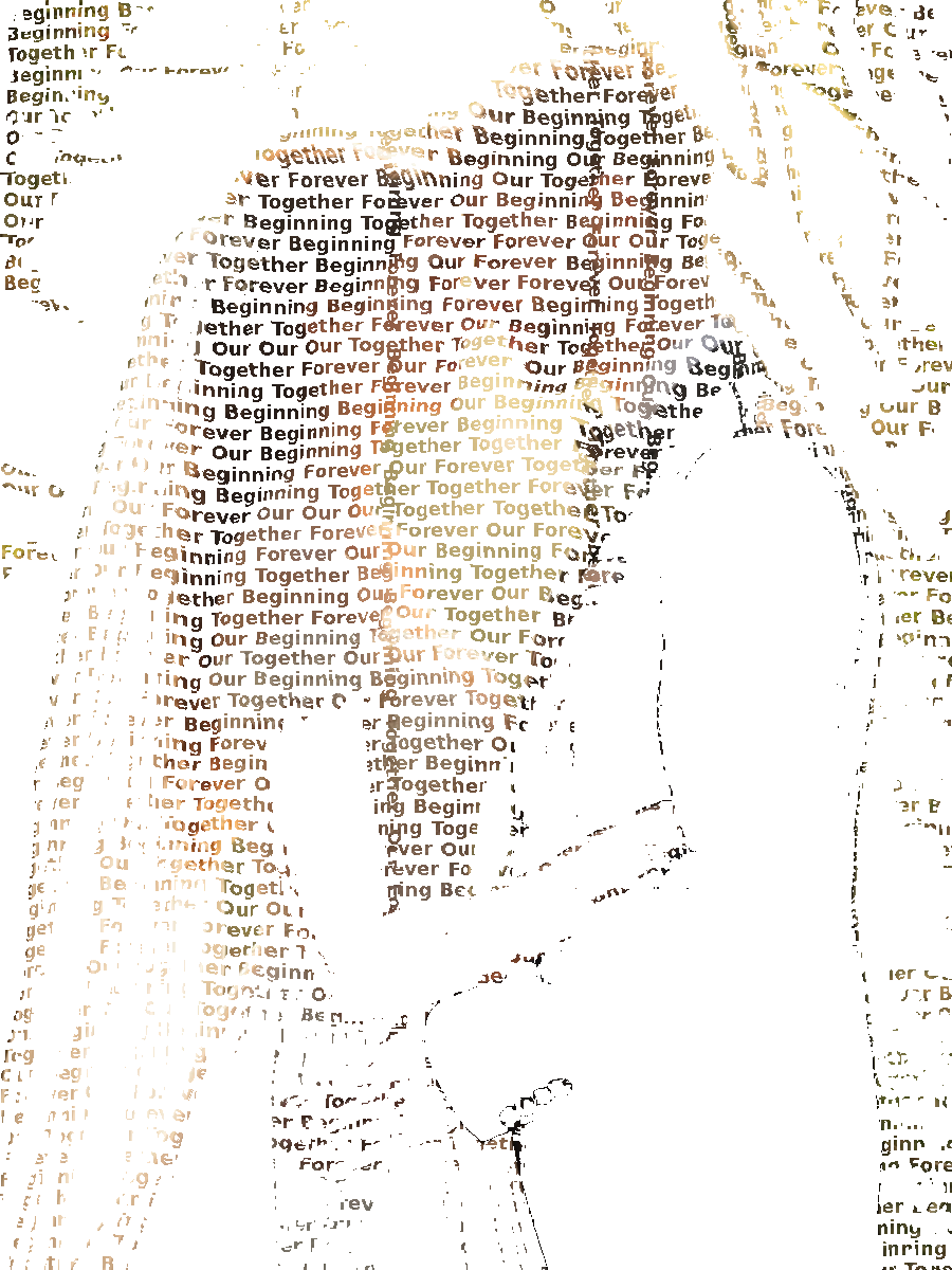 Wedding Typography Portrait — Custom Couple Word Art Keepsake