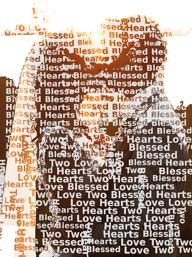 Wedding Typography Portrait — Custom Couple Word Art Keepsake